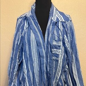Tommy Bahama Blue and White Casual Button Down Shirt